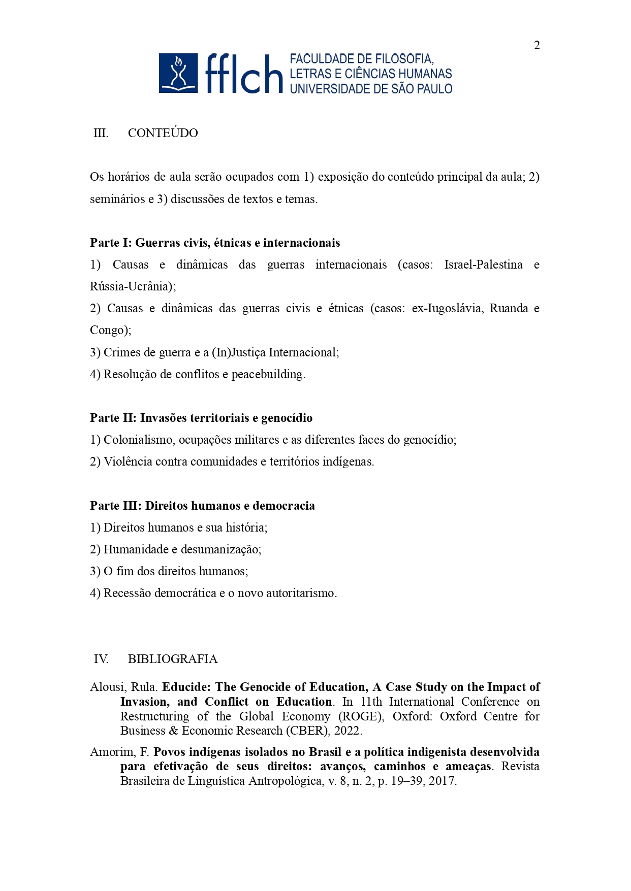 DIREITOS HUMANOS, GUERRAS E VIOLÊNCIA POLÍTICA