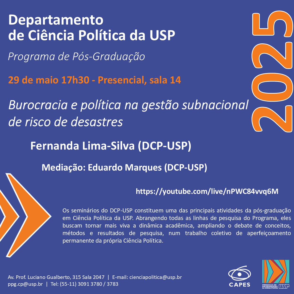 Seminário "Burocracia e política na gestão subnacional de risco de desastres"