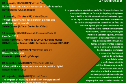 Agenda de Seminários 1º Semestre 2022