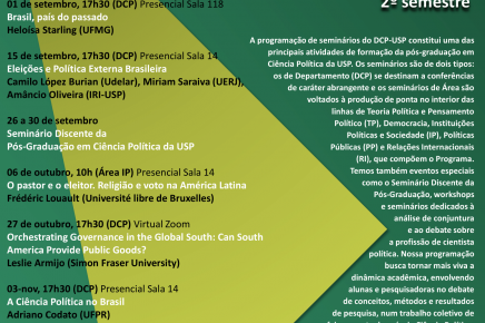 Programação de Seminários - 2º semestre