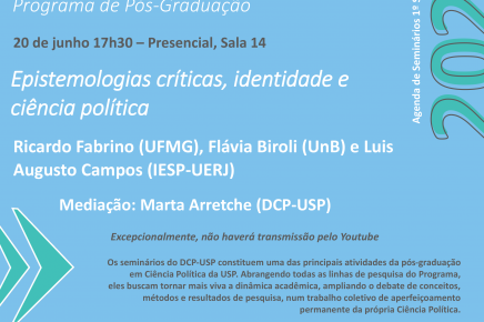 #12 1-2024 Seminário do DCP-USP "Epistemologias críticas, identidade e ciência política", 20 de junho, 17h30