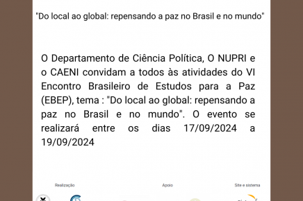 VI Encontro Brasileiro de Estudos para a Paz (EBEP)