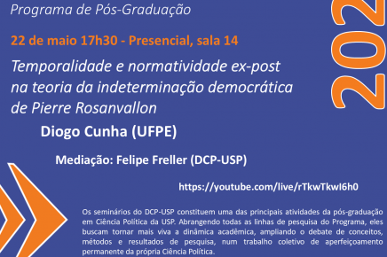 Seminário "Temporalidade e normatividade ex-post na teoria da indeterminação democrática de Pierre Rosanvallon"